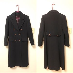Larry Levine Navy Wool Long Coat